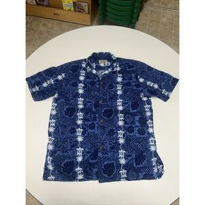 Royal Creations Made in‎ Hawaii Hawaiian Shirt Turtle Palm Print Size XL Button